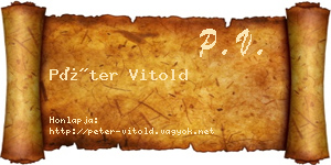 Péter Vitold névjegykártya